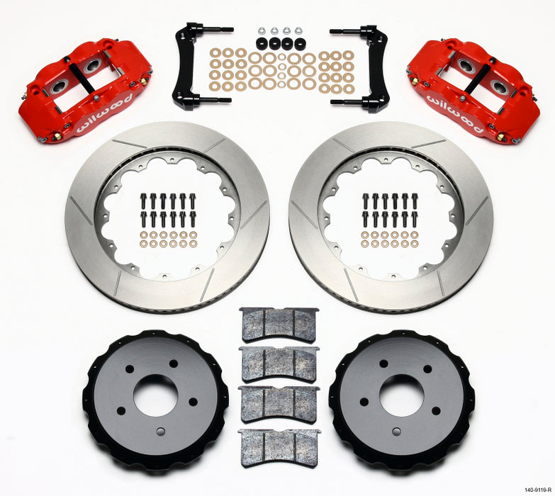 Wilwood Narrow Superlite 4R Rear Kit 14.00in Red 97-04 Corvette C5/Z06 05-13 C6 140-9119-R