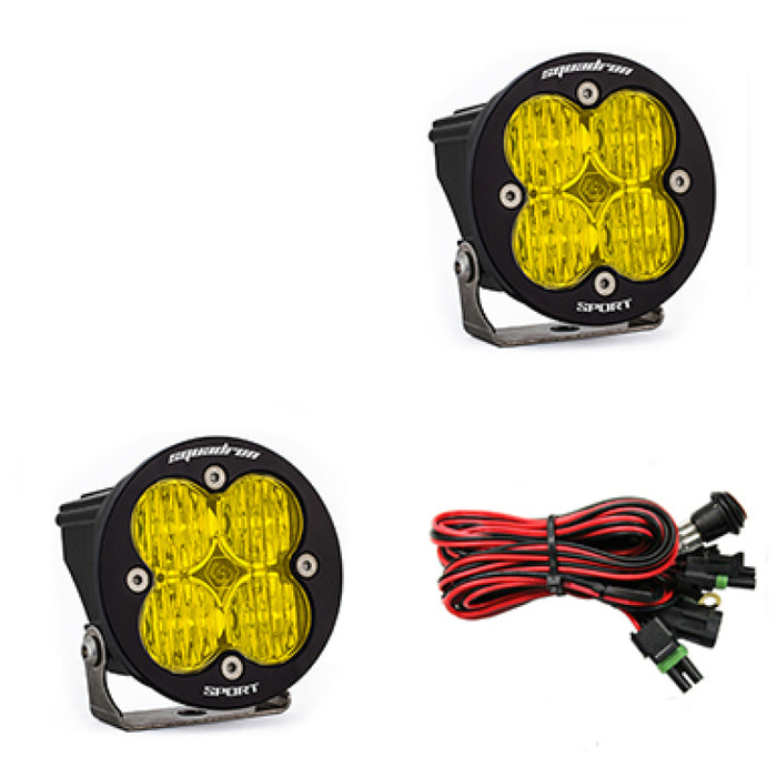 Baja Designs Squadron R Sport Wide Cornering Pair LED Light Pods Amber 587815