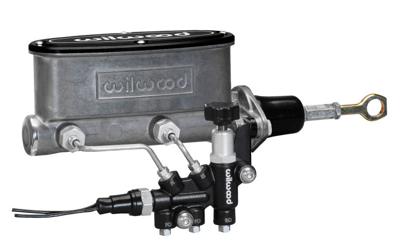 Wilwood HV Tandem M/C Kit w L/H Bracket & Prop Valve 7/8in Bore-W/Pushrod Early Mustang 261-13272