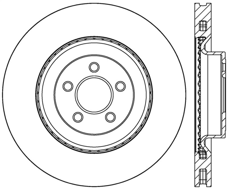 StopTech Slotted & Drilled Sport Brake Rotor 2015 Ford Mustang GT Front Left 127.61116L