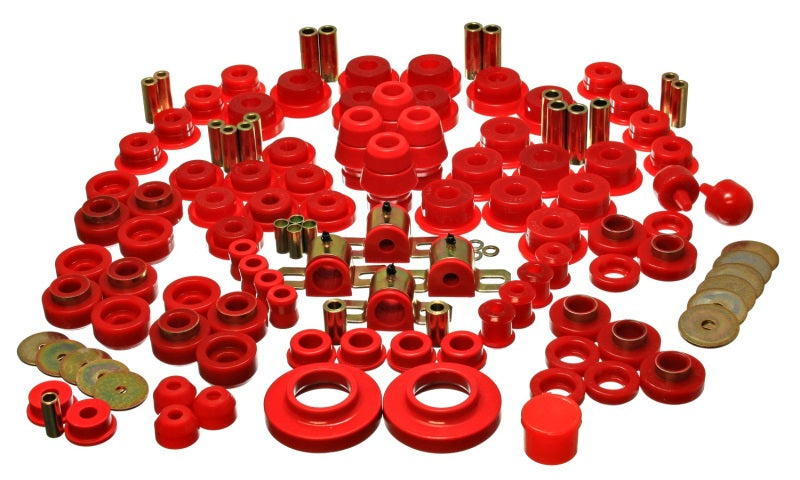 Energy Suspension 97-06 compatible with Jeep Wrangler TJ Red Hyper-Flex Master Bushing Set 2.18107R