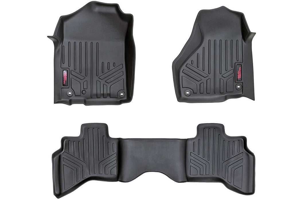 Rough Country Floor Mats Fr & Rr Quad Cab Compatible with Dodge 1500 2Wd/4Wd (2002-2008) M-30212