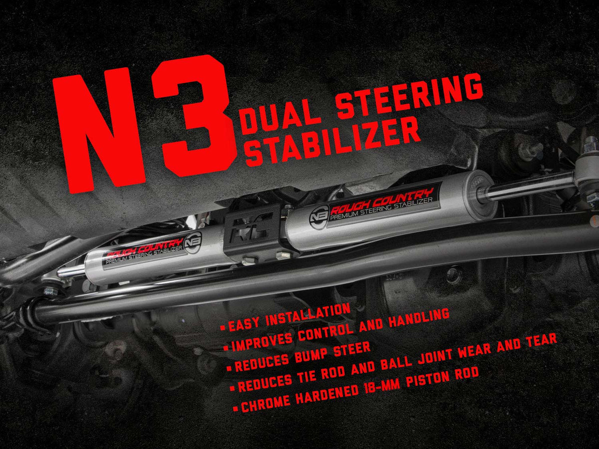 Rough Country N3 Steering Stabilizer Dual Fits toyota4Runner/Truck 4WD (86-95) 8735430