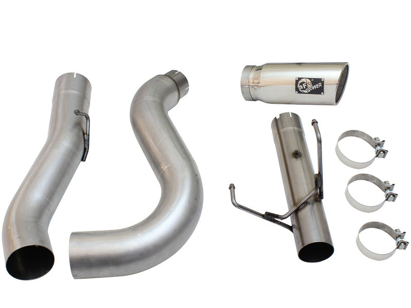 aFe MACHForce XP Exhaust Large Bore 5in DPF-Back Alu. 13-15 Compatible with Dodge Trucks L6-6.7L (td) *Polish Tip 49-02051-1P