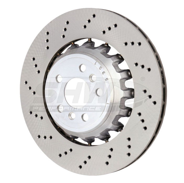 SHW 20-21 BMW X3 M 3.0L Left Rear Cross-Drilled Lightweight Brake Rotor (34118054827) BRL43503