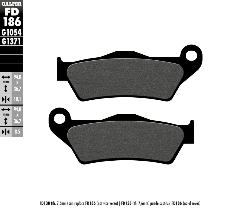 Galfer Semi-Metallic Brake Pads (Rear G1054) Compatible With 16-18 BMW RNINETSCRAM