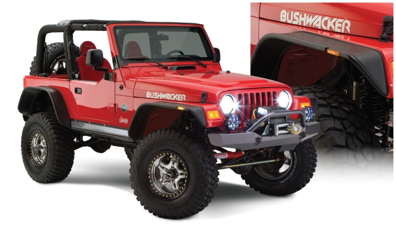 Bushwacker 97-06 compatible with Jeep Wrangler Flat Style Flares 4pc Black 10920-07