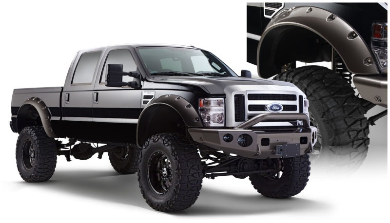 Bushwacker 08-10 Ford F-250 Super Duty Cutout Style Flares 2pc Black 20047-02