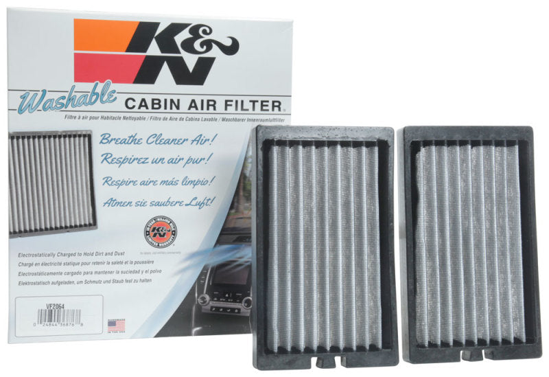 K&N 2018 compatible with Jeep Wrangler JL 2.0L/3.6L Cabin Air Filter 2 Per Box VF2064