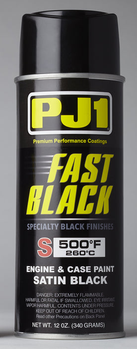 PJ1 16-SAT Satin Black Black Satin Engine Spray Paint (Aerosol), 12 oz