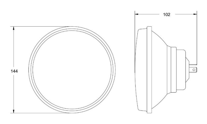 Hella Vision Plus 5-3/4in Round Conversion H4 Headlamp High/Low Beam Single Lamp 2850001