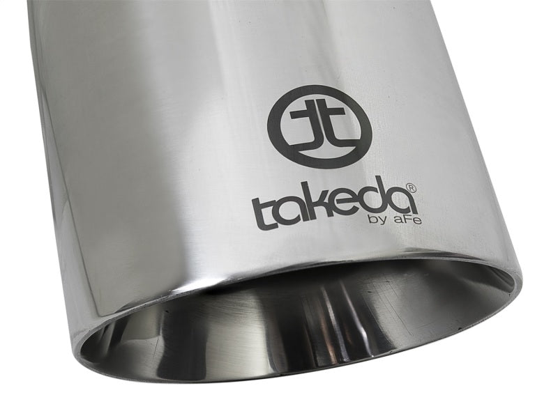 aFe Takeda 304 Stainless Steel Clamp-On Exhaust Tip 2.5in. Inlet / 4.5in. Outlet / 9in. L Polished 49T25454-P09