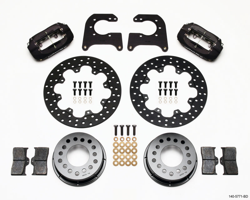 Wilwood Forged Dynalite Rear Drag Kit Drilled Rotor Chevy 12 Bolt-Spec 3.15in Brng 140-5771-BD