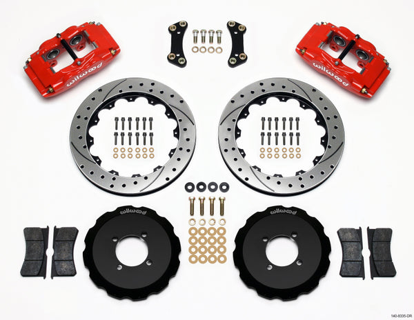 Wilwood FSLI4 Front Hat Kit 13.00in Drilled Red 2003-05 Scion xA xB 140-8335-DR