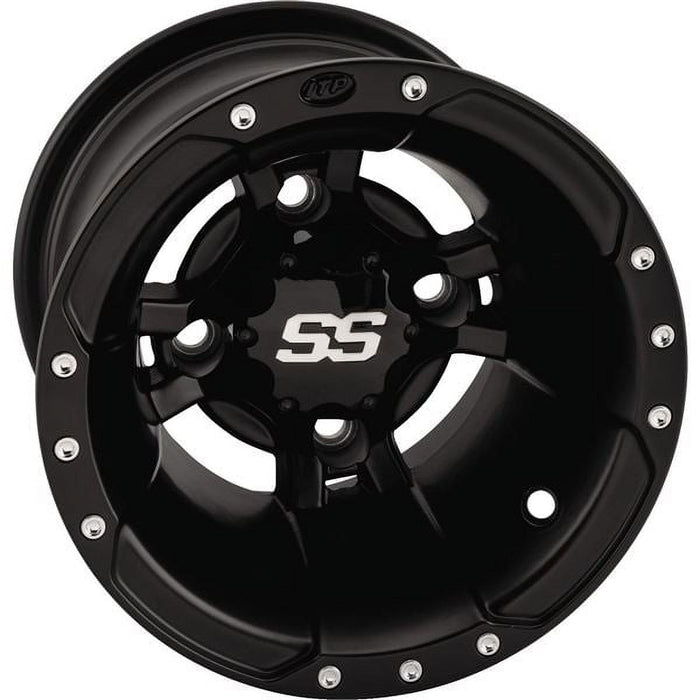 Matte Black 10x8, 4/115, 3+5 ITP SS112 Sport Aluminum Wheel 1028337536B