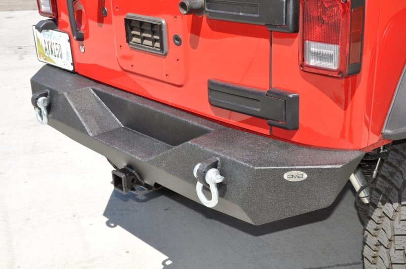 DV8 Offroad 07-18 compatible with Jeep Wrangler JK Steel Mid Length Rear Bumper RBSTTB-04