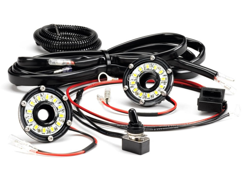 KC HiLiTES Cyclone 2in. LED Universal Under Hood Lighting Kit (Incl. 2 Cyclone Lights/Switch/Wiring) 355