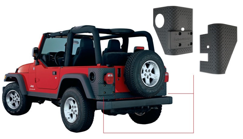 Bushwacker 97-06 compatible with Jeep Wrangler Trail Armor Rear Corners Black 14004