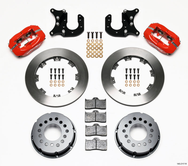 Wilwood Forged Dynalite P/S Rear Kit Red Mopar-Dana 2.36in Offset 140-2117-R