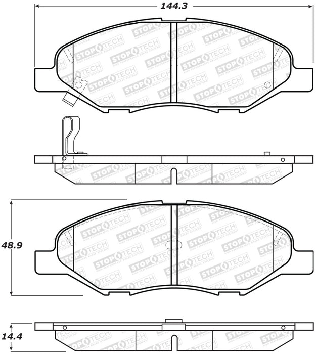 StopTech Street Brake Pads Front 308.1345