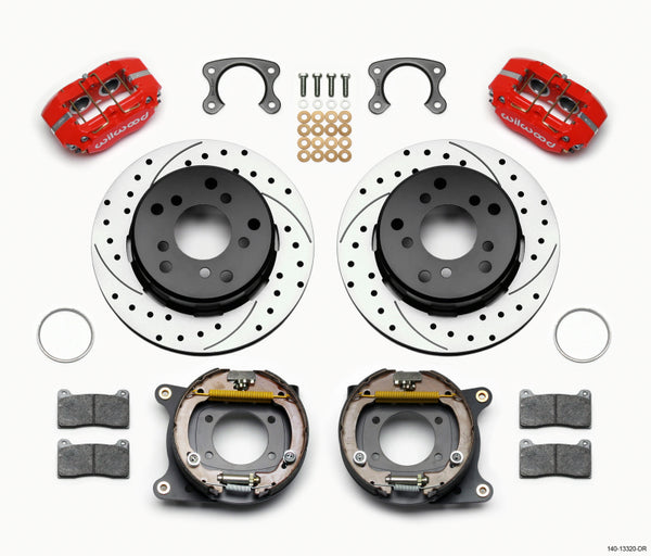 Wilwood Dynapro Lug Mount P/S P-B Kit Drilled-Red Small Ford 2.36in Off Bronco 5 x 5.50 140-13320-DR