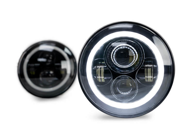 DV8 Offroad 07-18 compatible with Jeep Wrangler JK LED Projector Headlights w/ Angel Eyes HL7JK-02