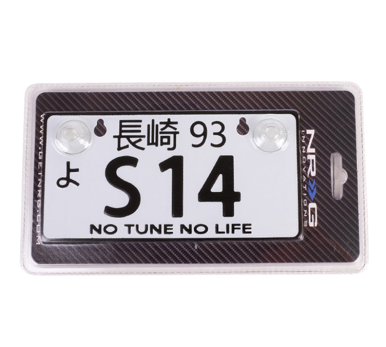 NRG Mini JDM Style Aluminum License Plate (Suction-Cup Fit/Universal) S14 MP-001-S14