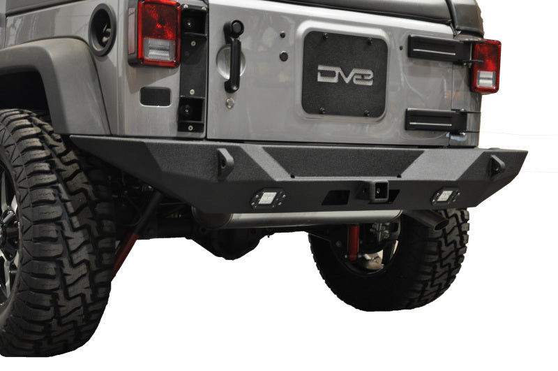 DV8 Offroad 07-18 compatible with Jeep Wrangler JK Full Length Rear Bumper w/ Lights RBSTTB-10