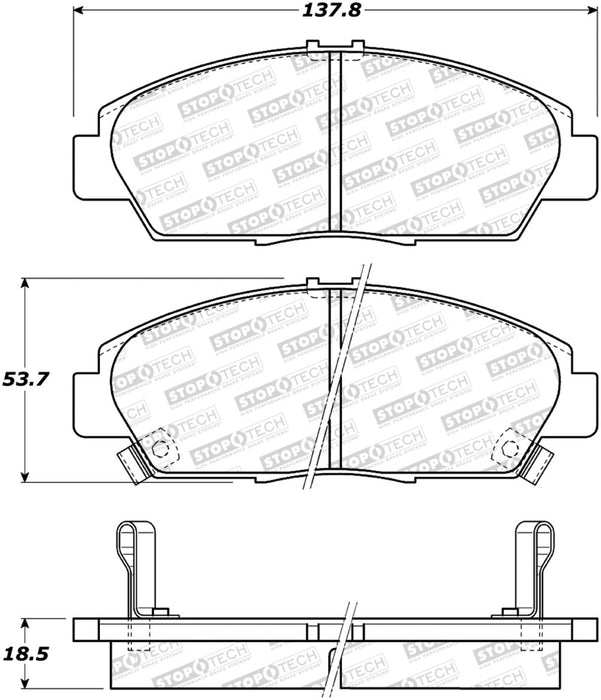 StopTech Street Brake Pads Rear 308.0568