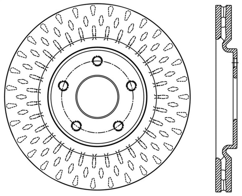 StopTech 12-20 Compatible with Dodge Grand Caravan Sport Drilled Left Front Rotor 128.67074L