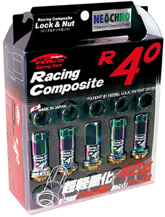 Project Kics 12x1.50 R40 Lug Nuts Neo Chrome (16+4 Locks) KRC11N