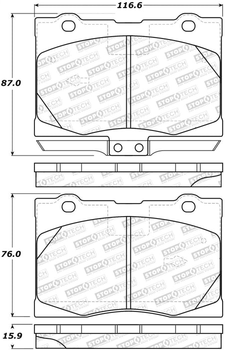 StopTech Performance 05-12 Acura RL Front Brake Pads 308.1091