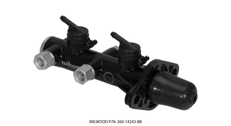 Wilwood Tandem Remote Master Cylinder 1in Bore Black 260-14243-BK