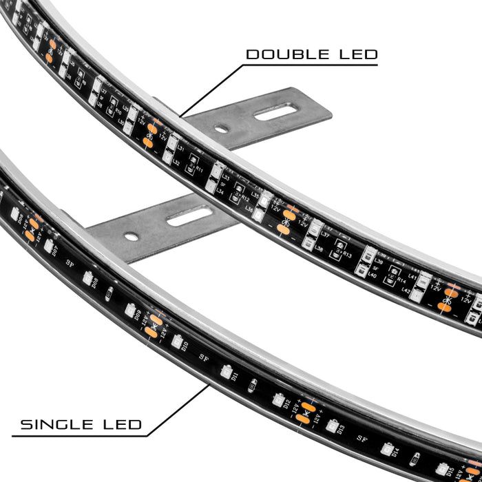 Oracle LED Illuminated Wheel Rings Double LED Blue SEE WARRANTY 4228-002