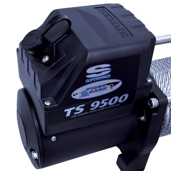 Superwinch 9500 LBS 12V DC 11/32in x 95ft Steel Rope Tiger Shark 9500 Winch 1595200