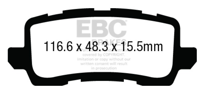 EBC 13+ Acura RLX 3.5 Yellowstuff Rear Brake Pads DP43018R