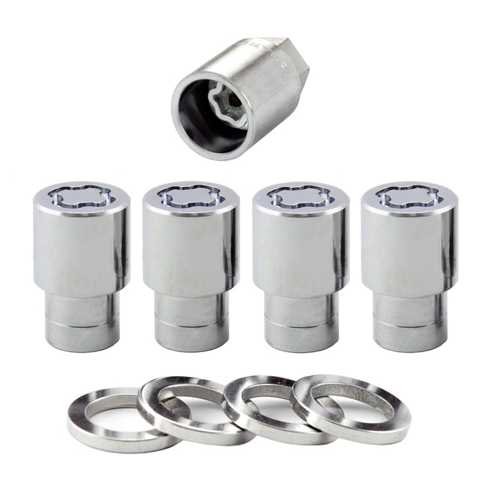 McGard Wheel Lock Nut Set 4pk. (Reg. Shank Seat) M12X1.5 / 13/16 Hex / 1.38in. Length Chrome 21156