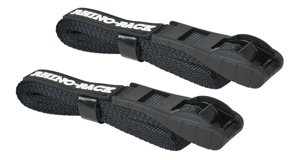 Rhino-Rack Rapid Tie Down Straps w/Buckle Protector 3.5m/11.5ft Pair Black RTD35P