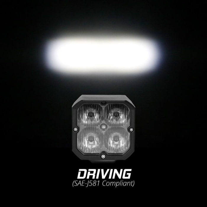 XK Glow Flush Mount XKchrome 20w LED Cube Light w/ RGB Accent Light Kit w/ Cntrlr- Driving Beam 2pc XK065002-D-KIT