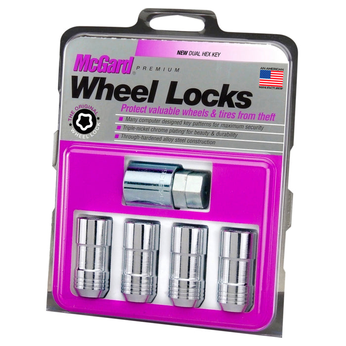 McGard Wheel Lock Nut Set 4pk. (Cone Seat) M14X1.5 / 21mm & 22mm Dual Hex / 1.965in. L Chrome 24210