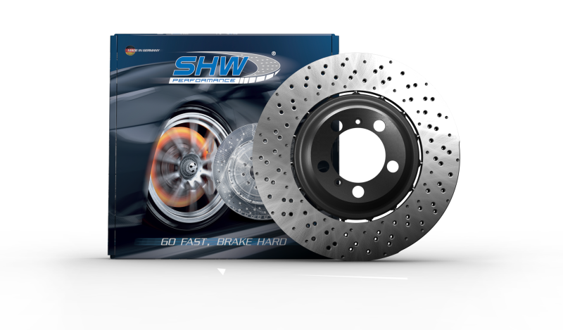 SHW 17-19 Audi RS3 2.5L Front Drilled-Dimpled Lightweight Brake Rotor (8V0615301R) AFX41156