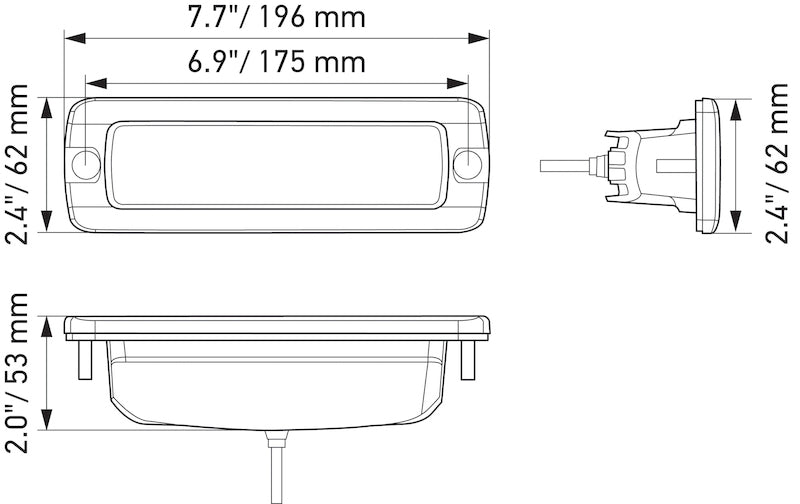 Hella Universal Black Magic 6 L.E.D. Flush Mount Mini Light Bar Flood Beam 358176221