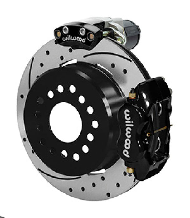 Wilwood Forged Dynalite Rear Electronic Parking Brake Kit -Black Powder Coat Caliper SRP D/S Rotor 140-16164-D