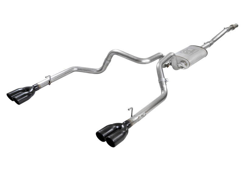 aFe Vulcan Series 3in-2-1/2in 304 SS Cat-Back 2019 GM Silverado / Sierra 1500 V8-5.3L w/ Black Tips 49-34104-B