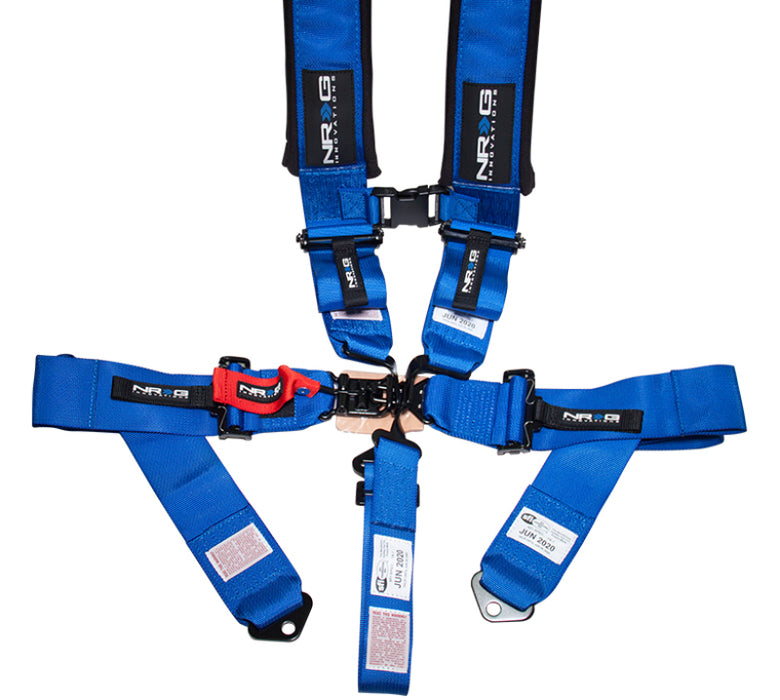 NRG SFI 16.1 5PT 3in. Padded Seat Belt Harness / Latch Link Blue SBH-5PCBL-620