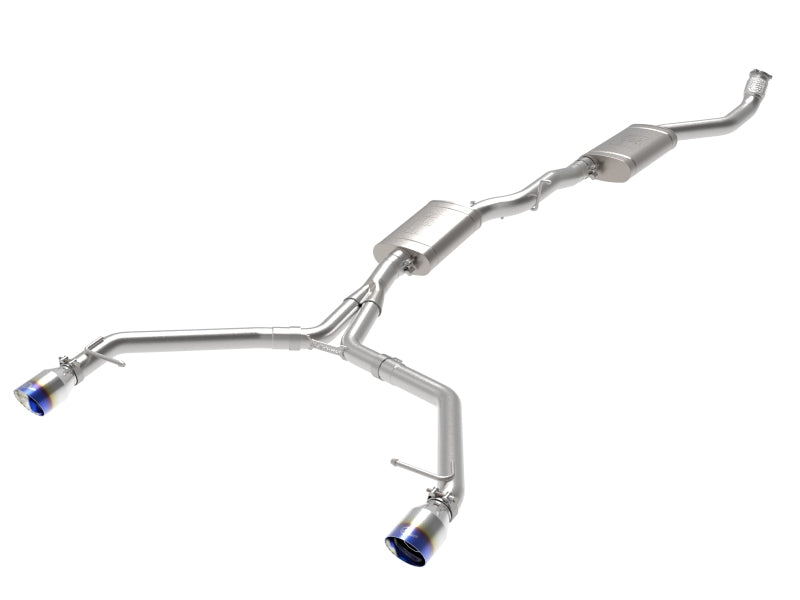 afe MACH Force-Xp 13-16 Audi Allroad L4 SS Cat-Back Exhaust w/ Blue Flame Tips 49-36438-L