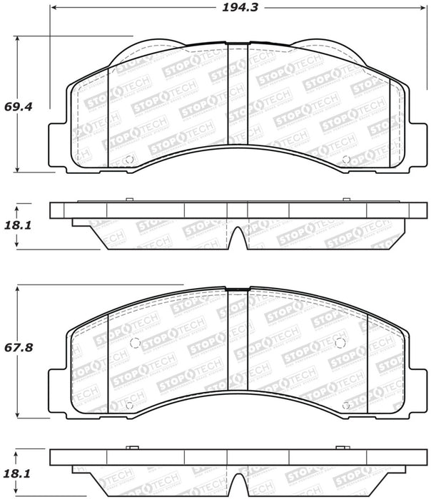 StopTech Performance 10-14 Ford F-150 Front Brake Pads 309.1414