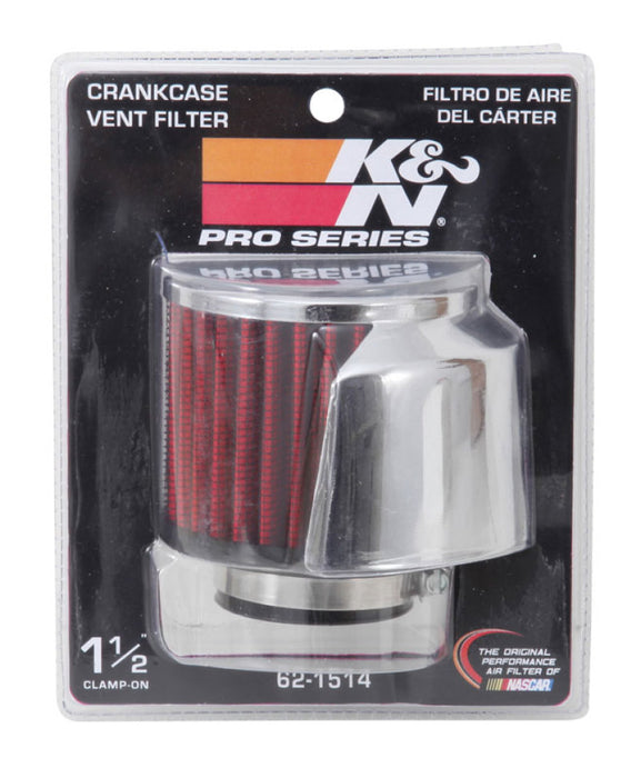 K&N 1.5in Flange ID x 3in OD x 2.5in Height Clamp On Crankcase Vent Filter 62-1514