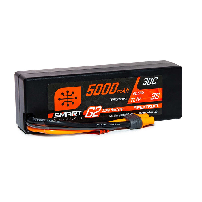 Spektrum 11.1V 5000mAh 3S 30C Smart LiPo Battery G2 Hard Case IC3 SPMX53S30H3 Car Batteries & Accessories