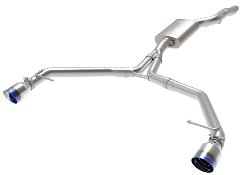 afe MACH Force-Xp 13-16 Audi Allroad L4 SS Axle-Back Exhaust w/ Blue Flame Tips 49-36437-L